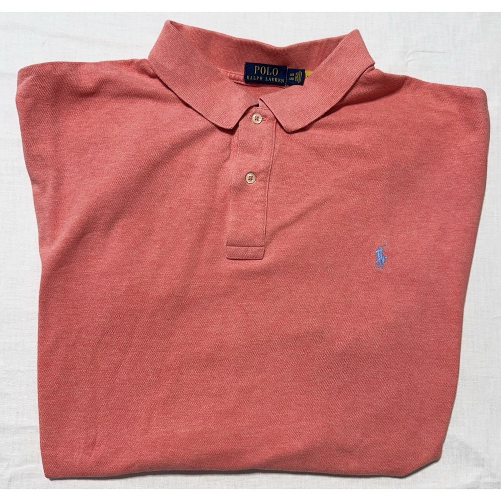 Polo Ralph Lauren Mens Polo Shirt 4XB Pink Heather Short Sleeve Classic Fit